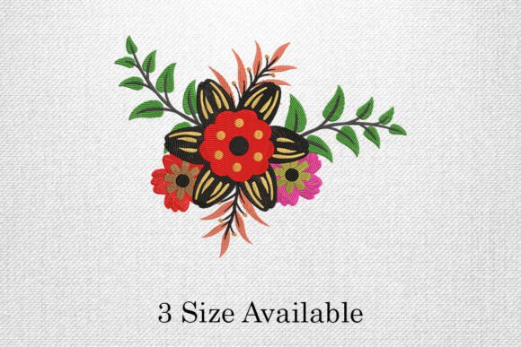 Colorful Floral Bouquet Embroidery Design