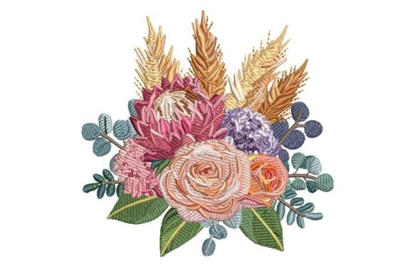 Earthy Floral Bouquet: A Thoughtful Stitch for Personalized Gifts