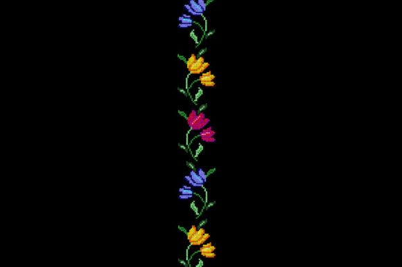 Flowers Border Cross Stitch Design