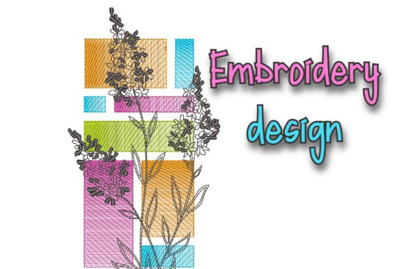 Lavender Flowers Embroidery Design