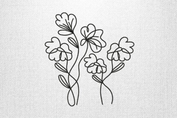 One Line Flowers: A Charming Embroidery Design for Meaningful Gifts