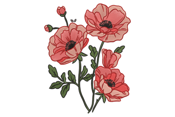 Poppy Flowers Embroidery Design Review