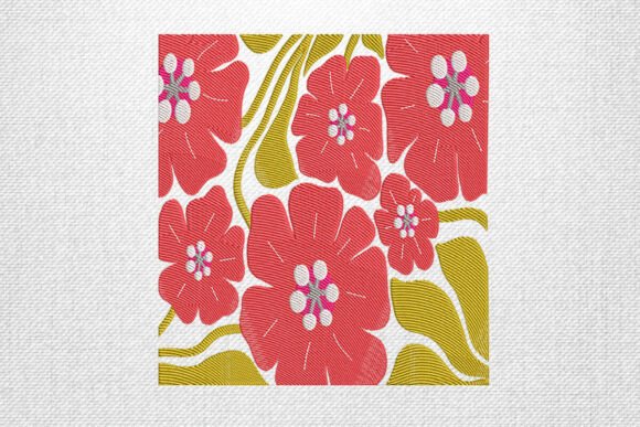 Red Floral Pattern Review for Real Embroidery Projects