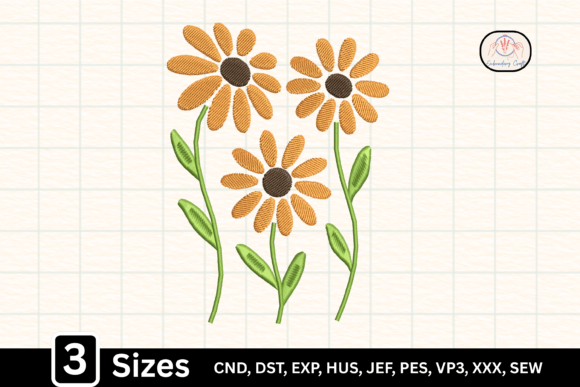 Simple Line Art Outline Sunflower
