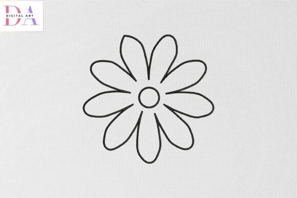 Simple Outline Flower: A Minimalist Embroidery Gem